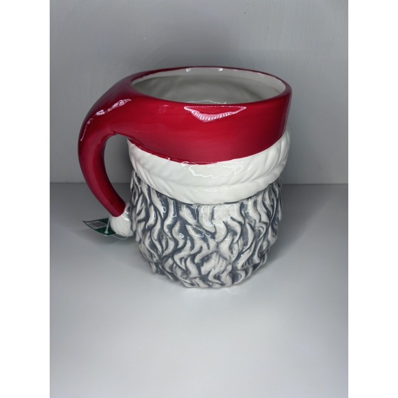 Black African American Santa Winking Giant Mug Vase Utensil Holder 7in Bistro - Picture 7 of 9